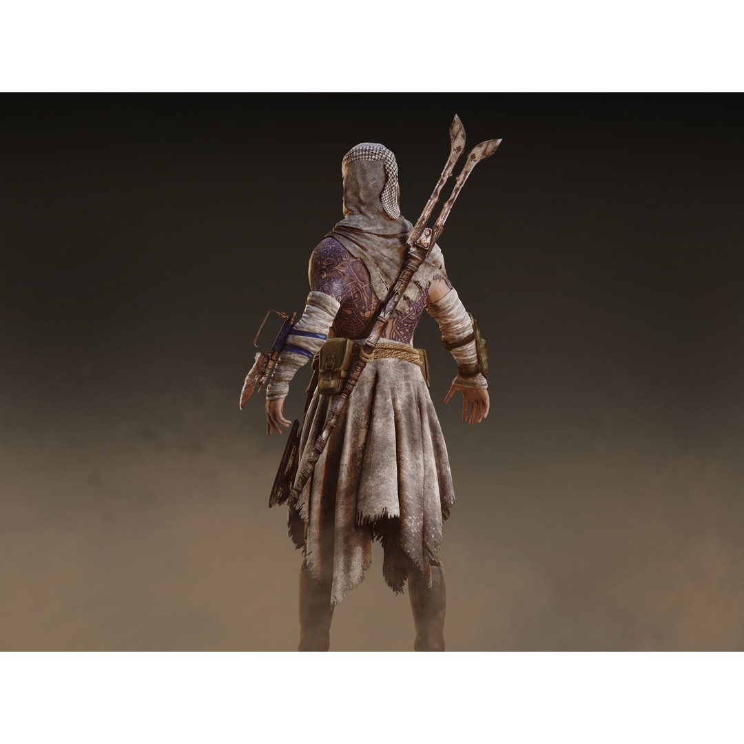 Post Apocalyptic Man 3D Model – Low Poly Rigged Character, FBX, OBJ - View 5