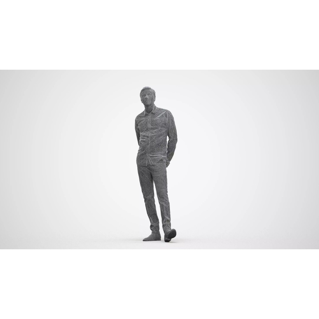 Male Adult 3D Model Set – Business Attire, FBX, Game Ready