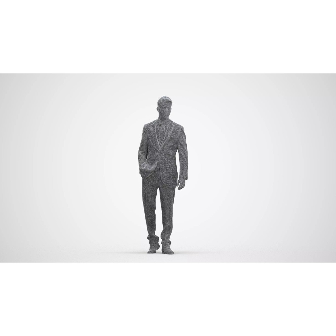 Male Adult 3D Model Set – Business Attire, FBX, Game Ready - View 8