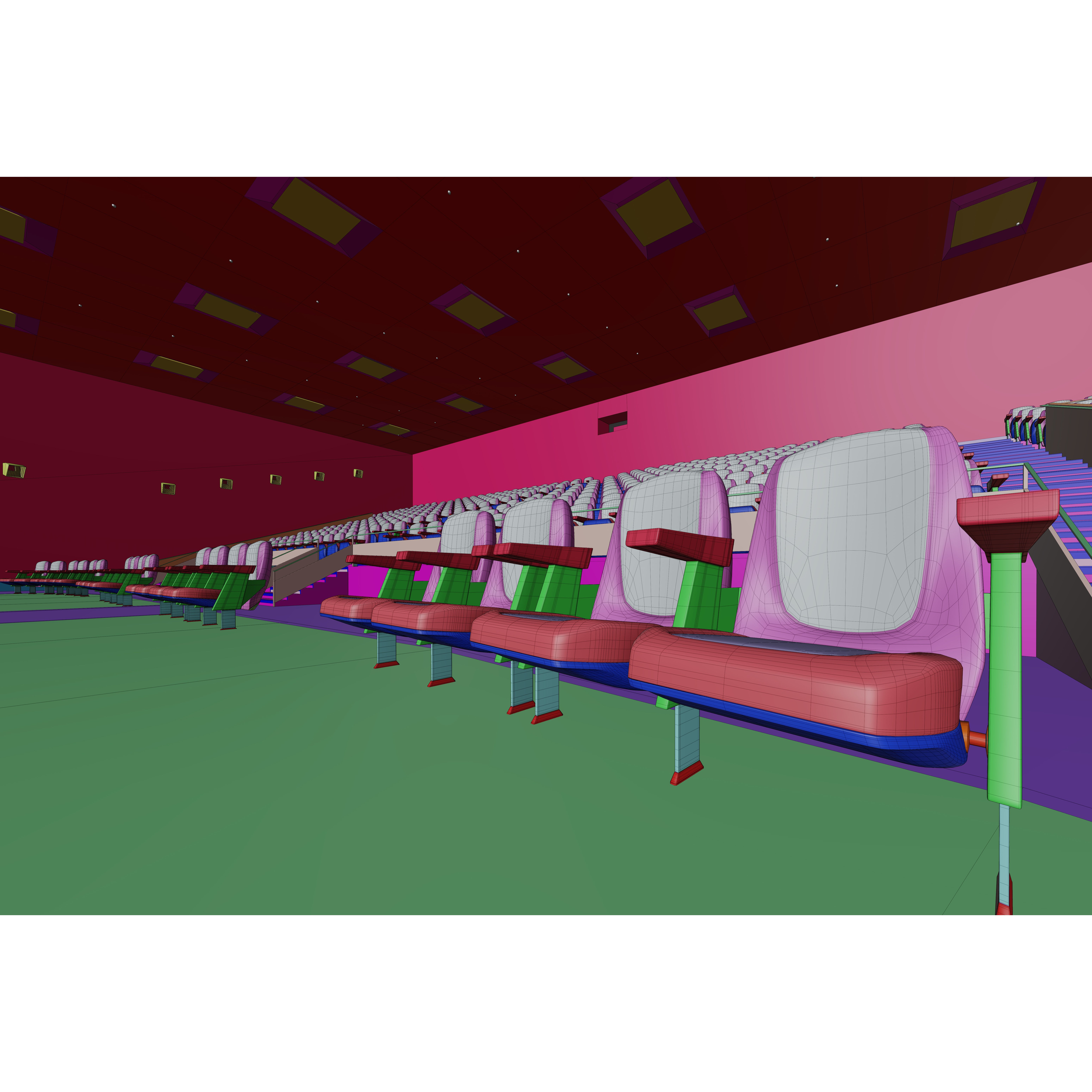Movie Theater Interior - Low-Poly Game-Ready 3D Model - View 14
