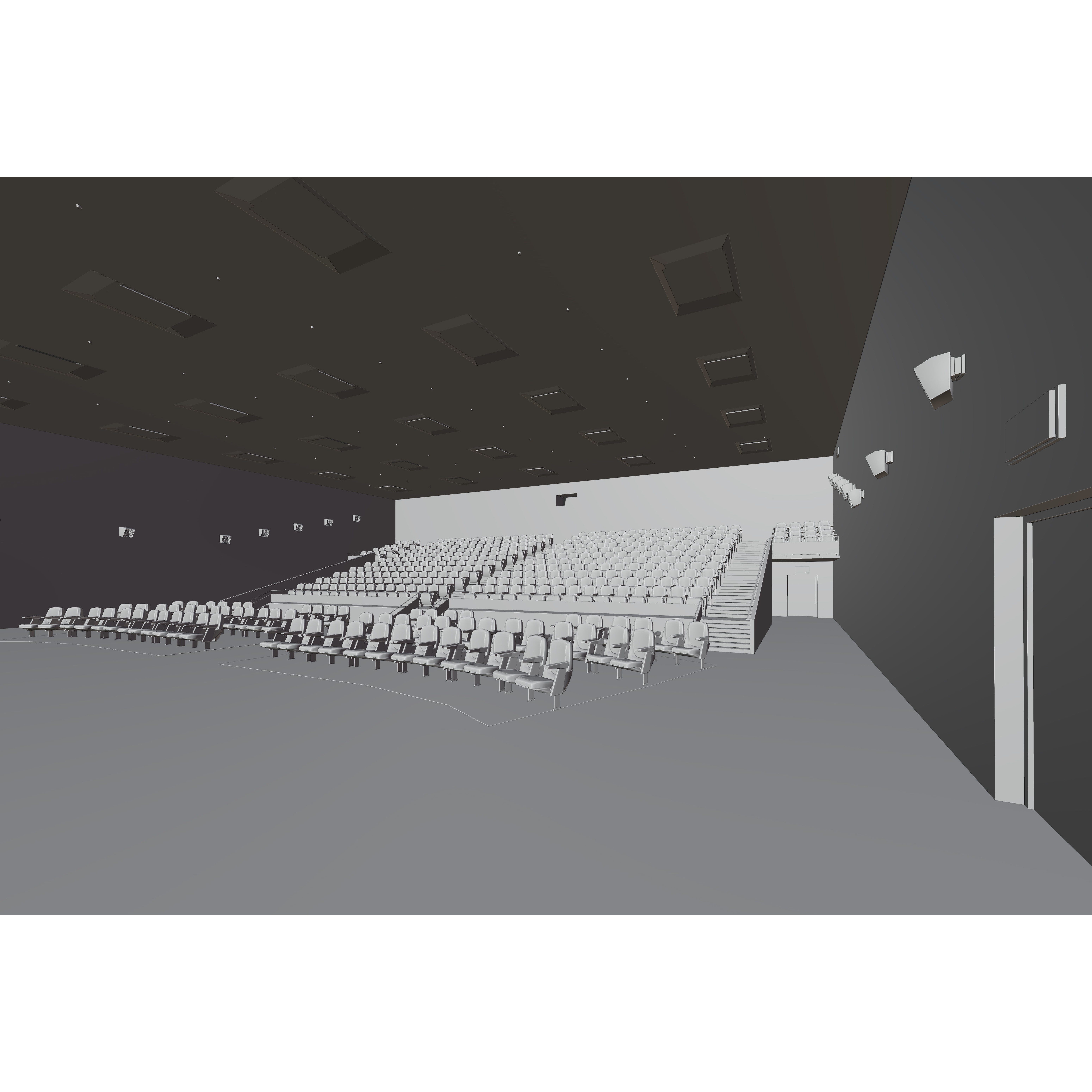 Movie Theater Interior - Low-Poly Game-Ready 3D Model - View 15