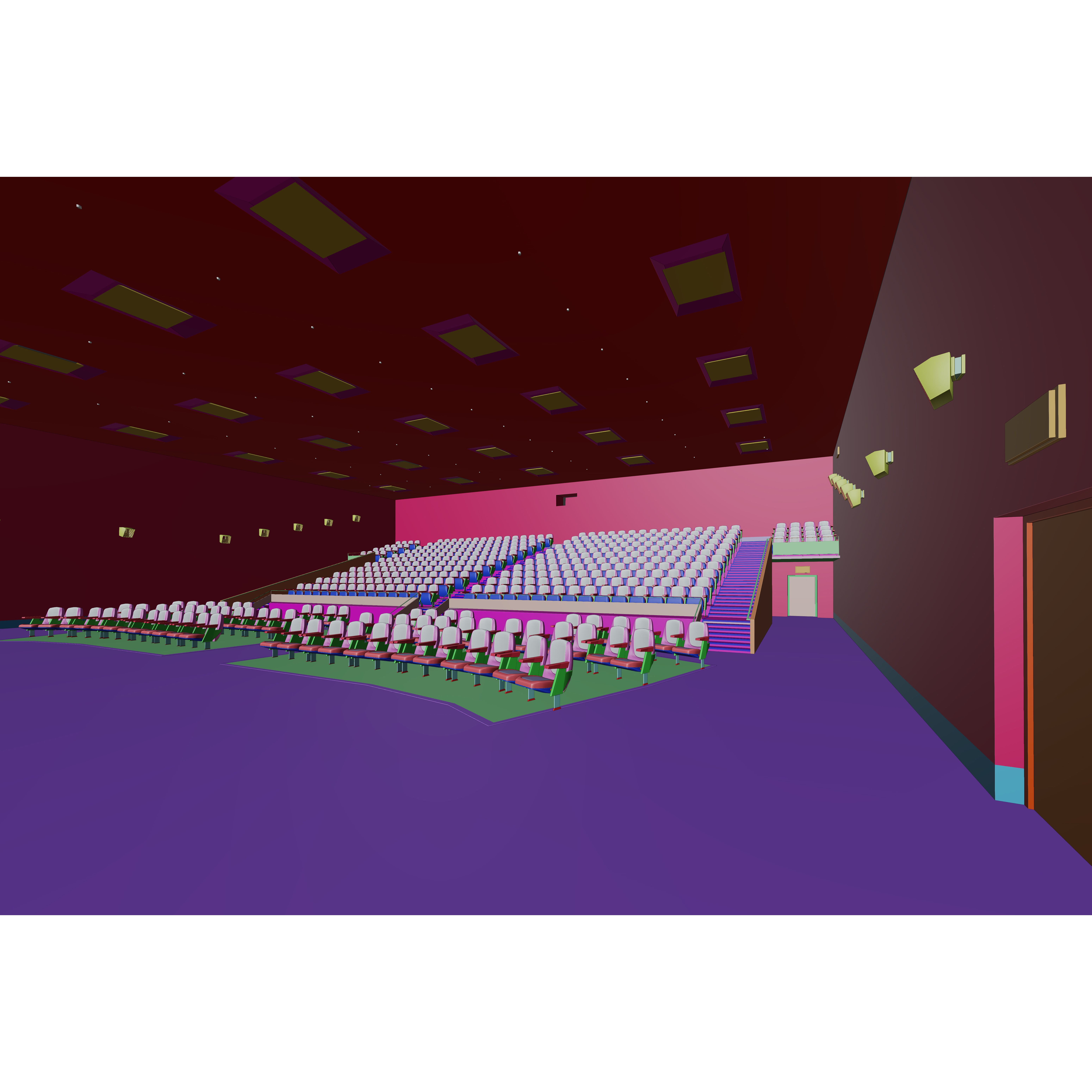 Movie Theater Interior - Low-Poly Game-Ready 3D Model - View 18