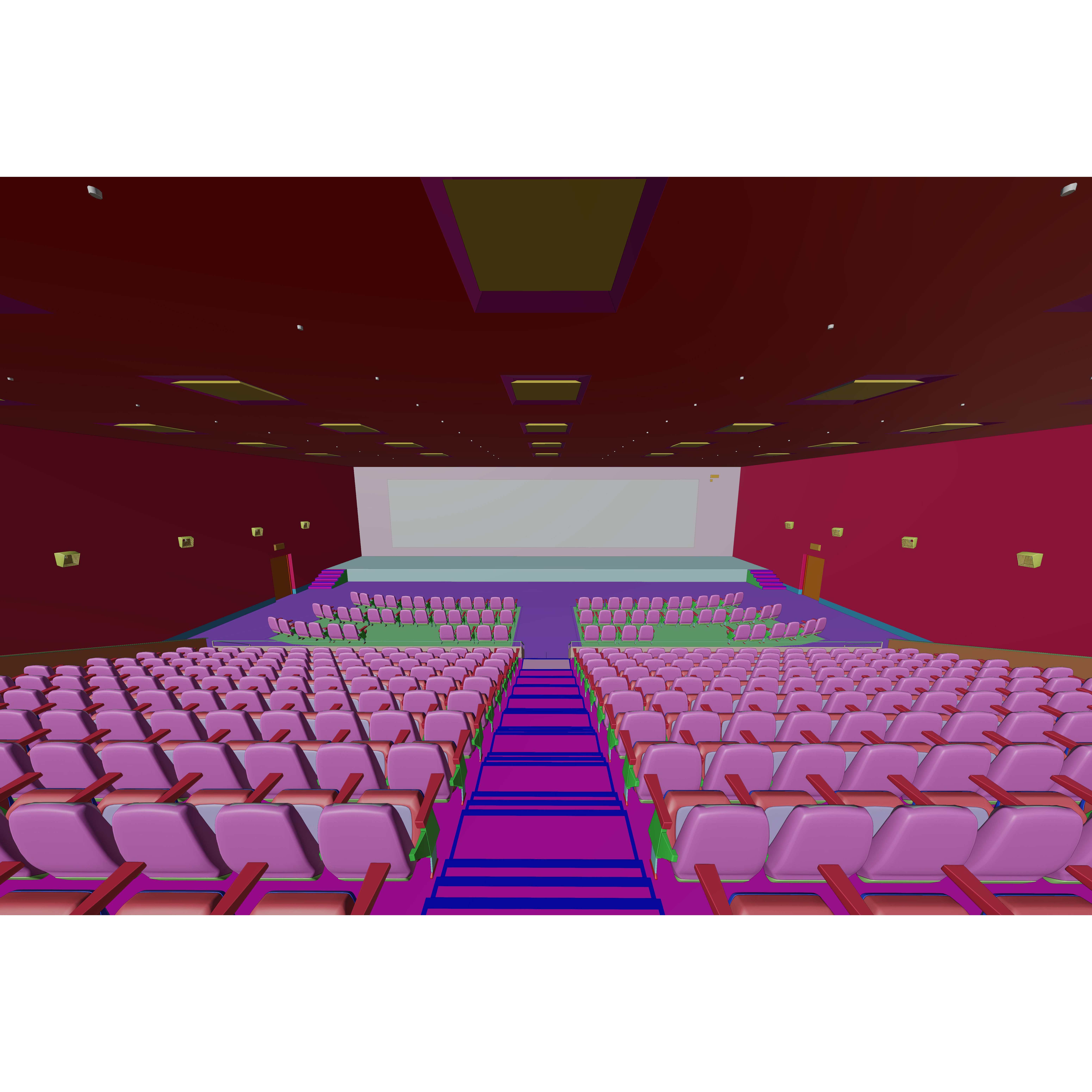 Movie Theater Interior - Low-Poly Game-Ready 3D Model - View 19