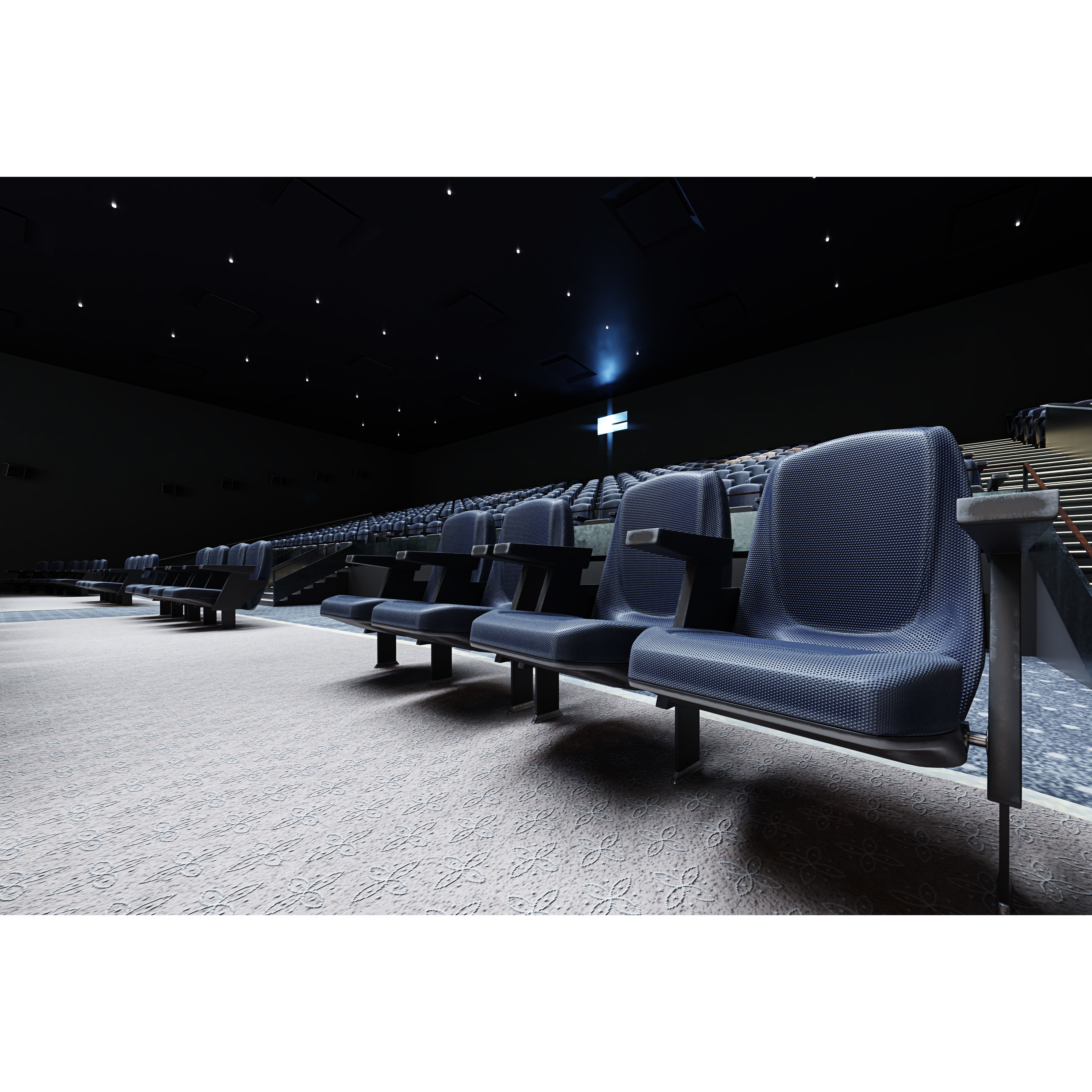 Movie Theater Interior - Low-Poly Game-Ready 3D Model - View 5
