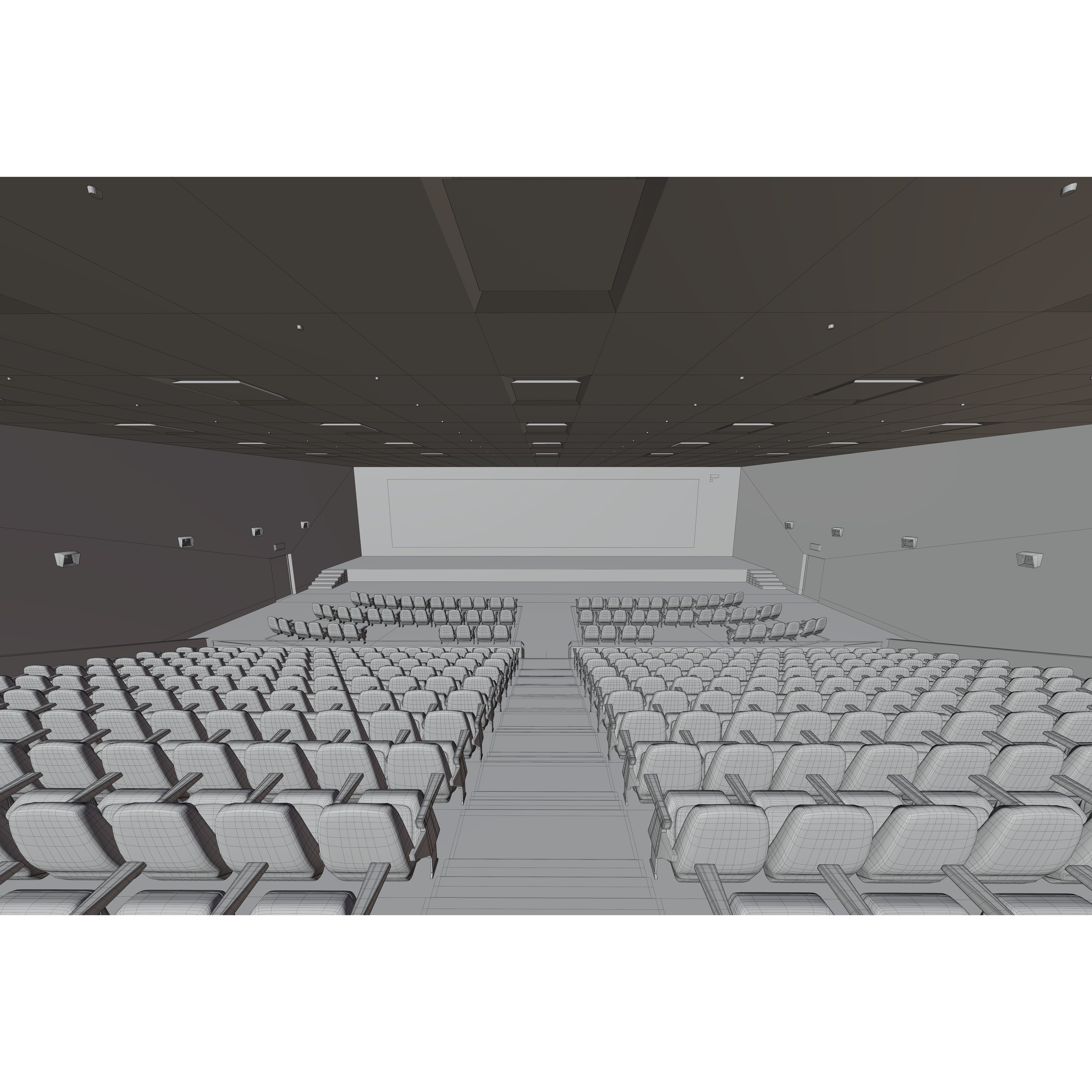 Movie Theater Interior - Low-Poly Game-Ready 3D Model - View 7