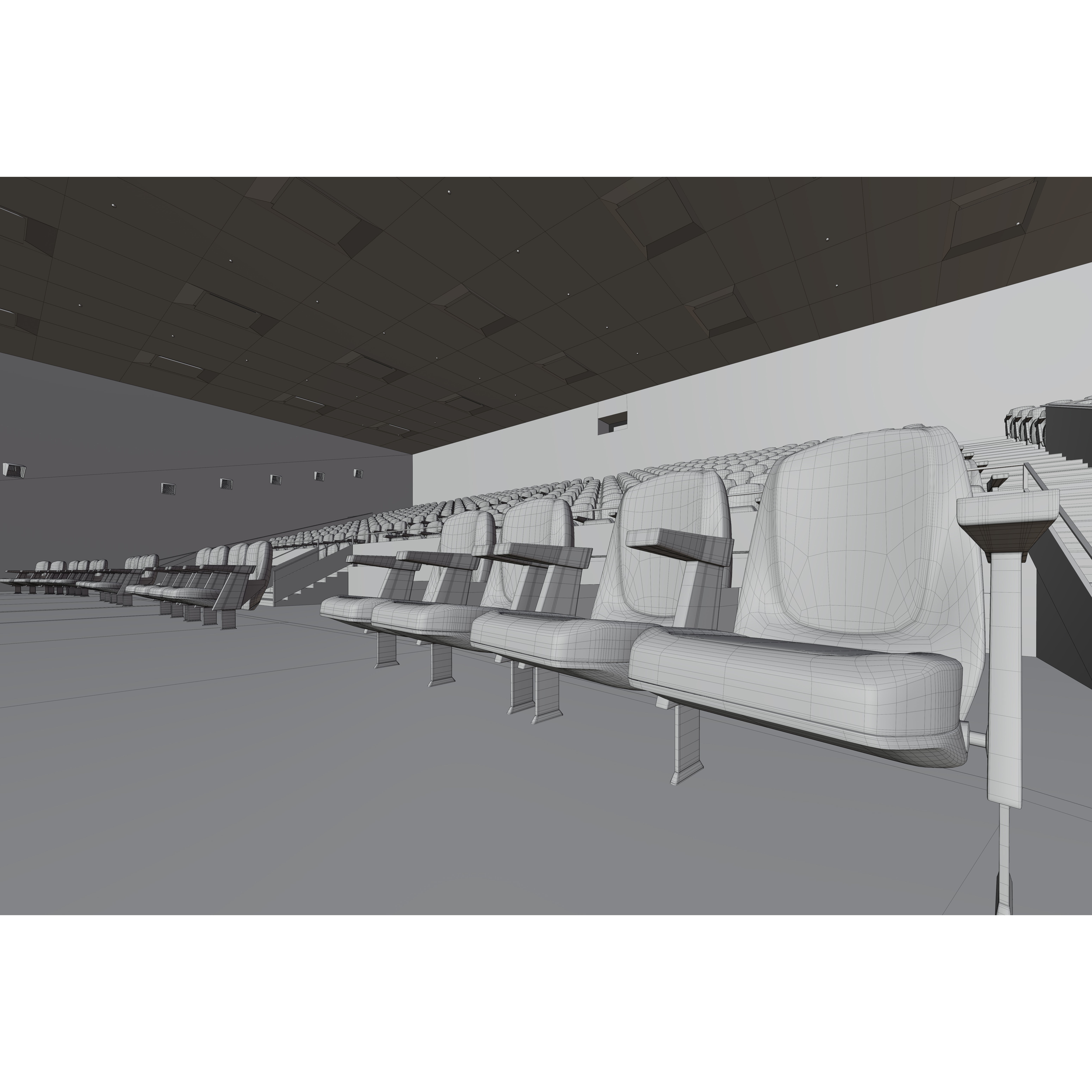 Movie Theater Interior - Low-Poly Game-Ready 3D Model - View 8