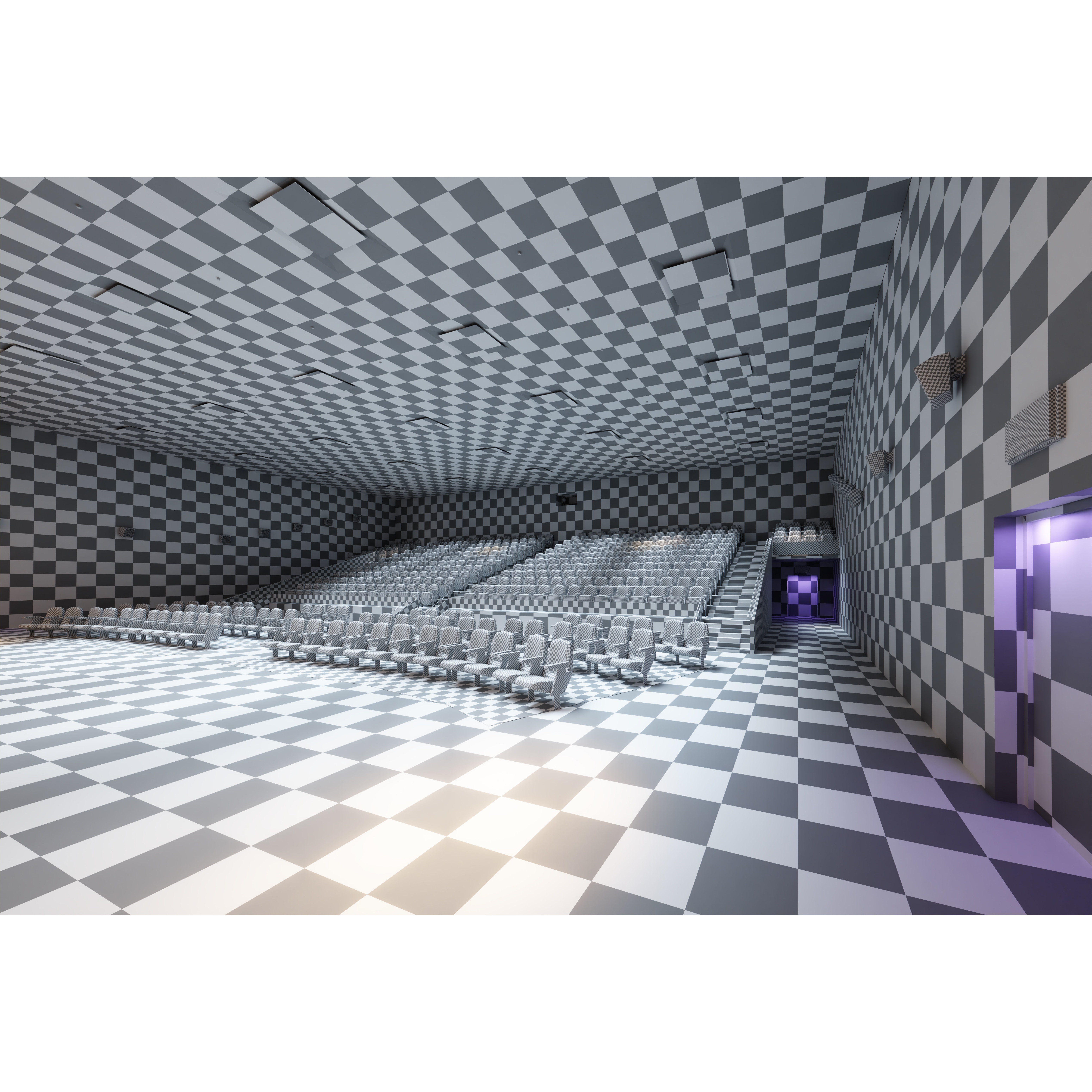 Movie Theater Interior - Low-Poly Game-Ready 3D Model - View 9