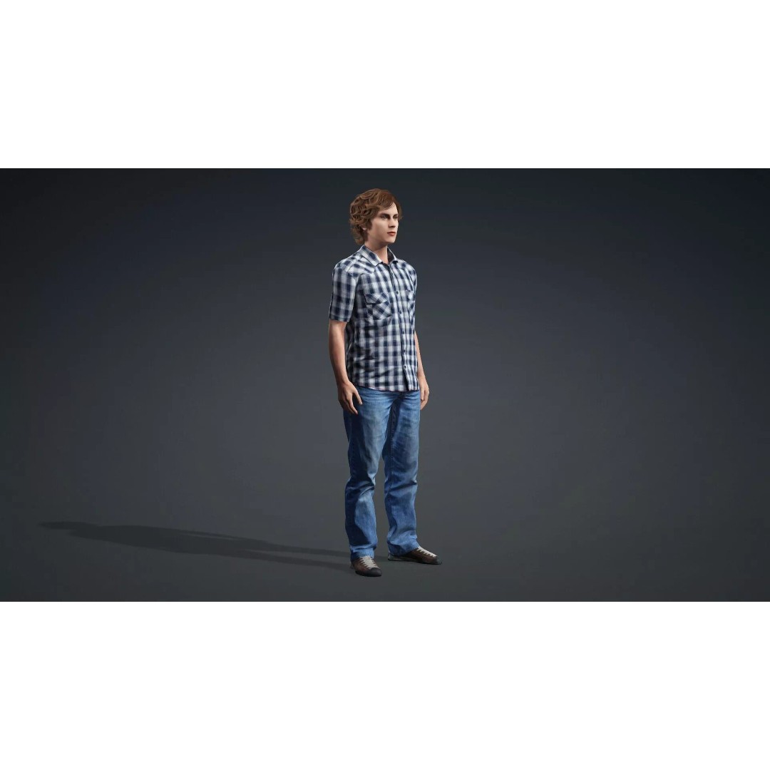 Young Boy Character 3D Model – Rigged Stylized Asset, FBX - View 11