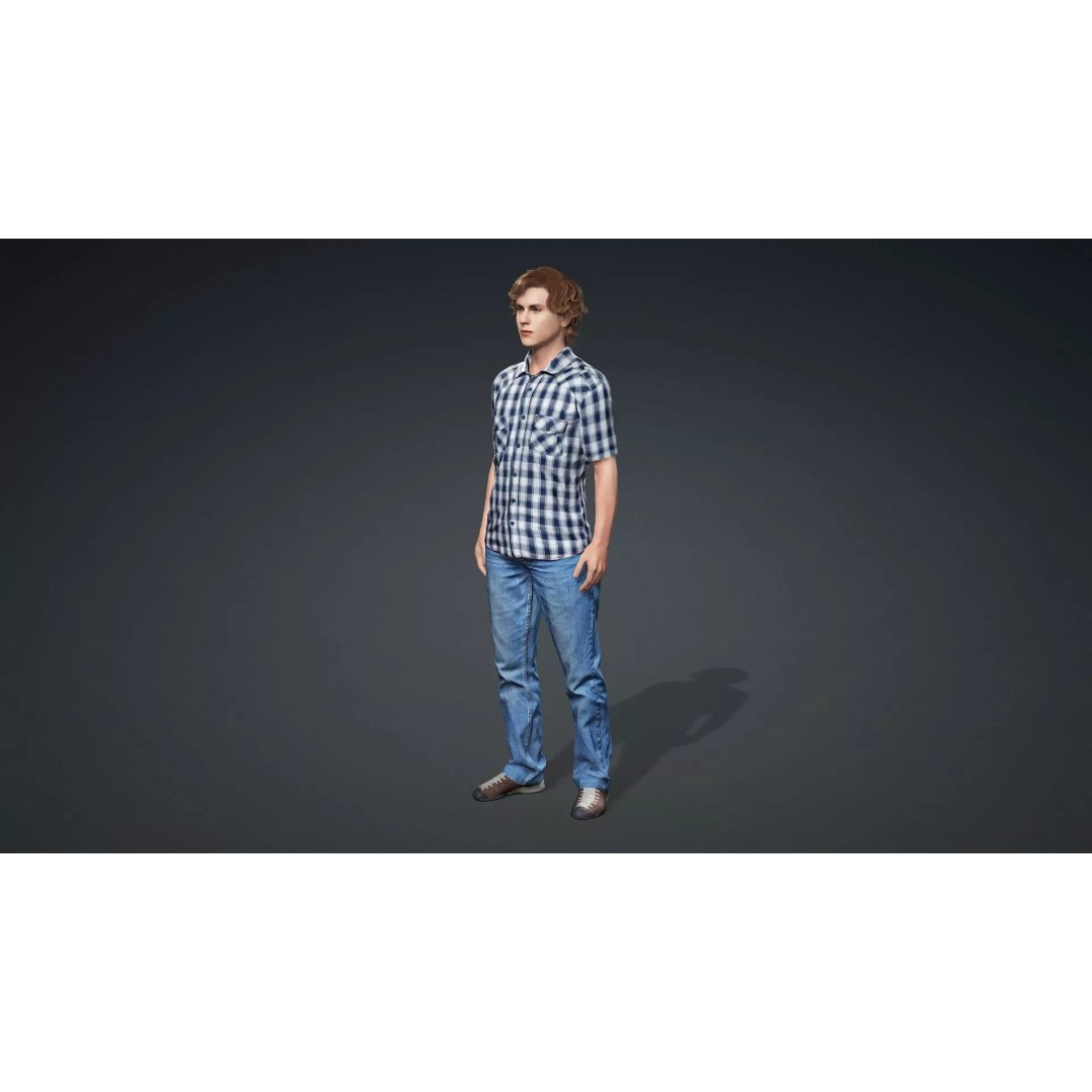 Young Boy Character 3D Model – Rigged Stylized Asset, FBX - View 12