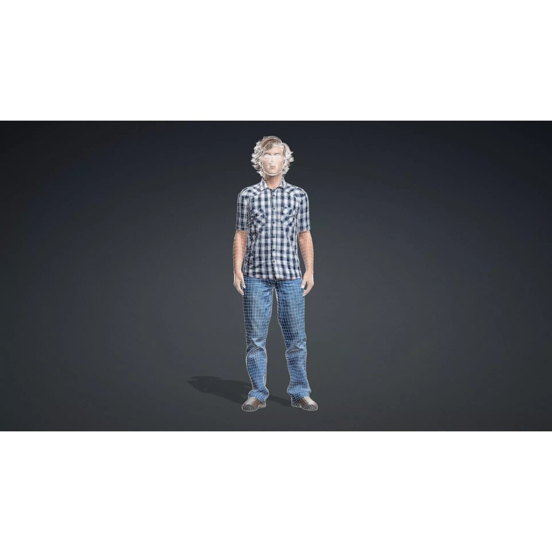 Young Boy Character 3D Model – Rigged Stylized Asset, FBX - View 13