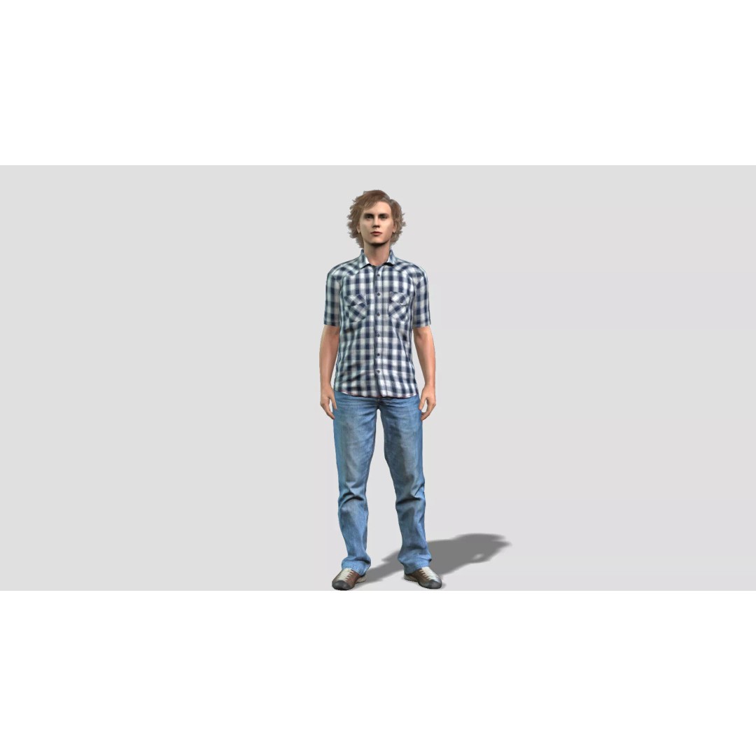 Young Boy Character 3D Model – Rigged Stylized Asset, FBX - View 2