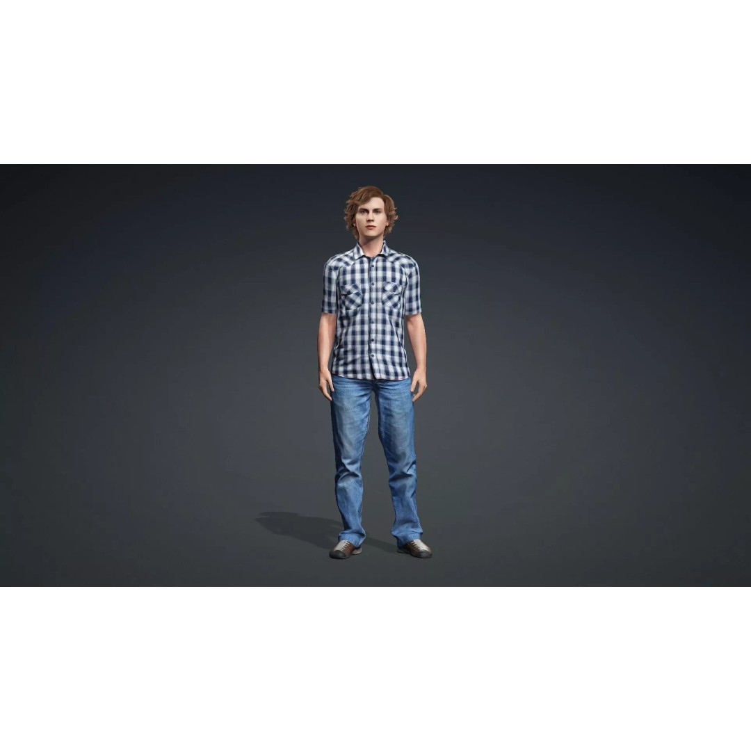 Young Boy Character 3D Model – Rigged Stylized Asset, FBX - View 3