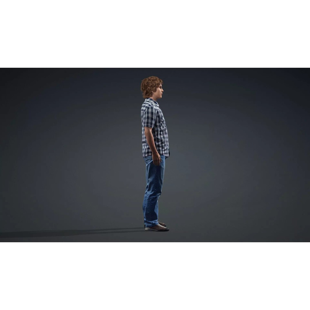 Young Boy Character 3D Model – Rigged Stylized Asset, FBX - View 4