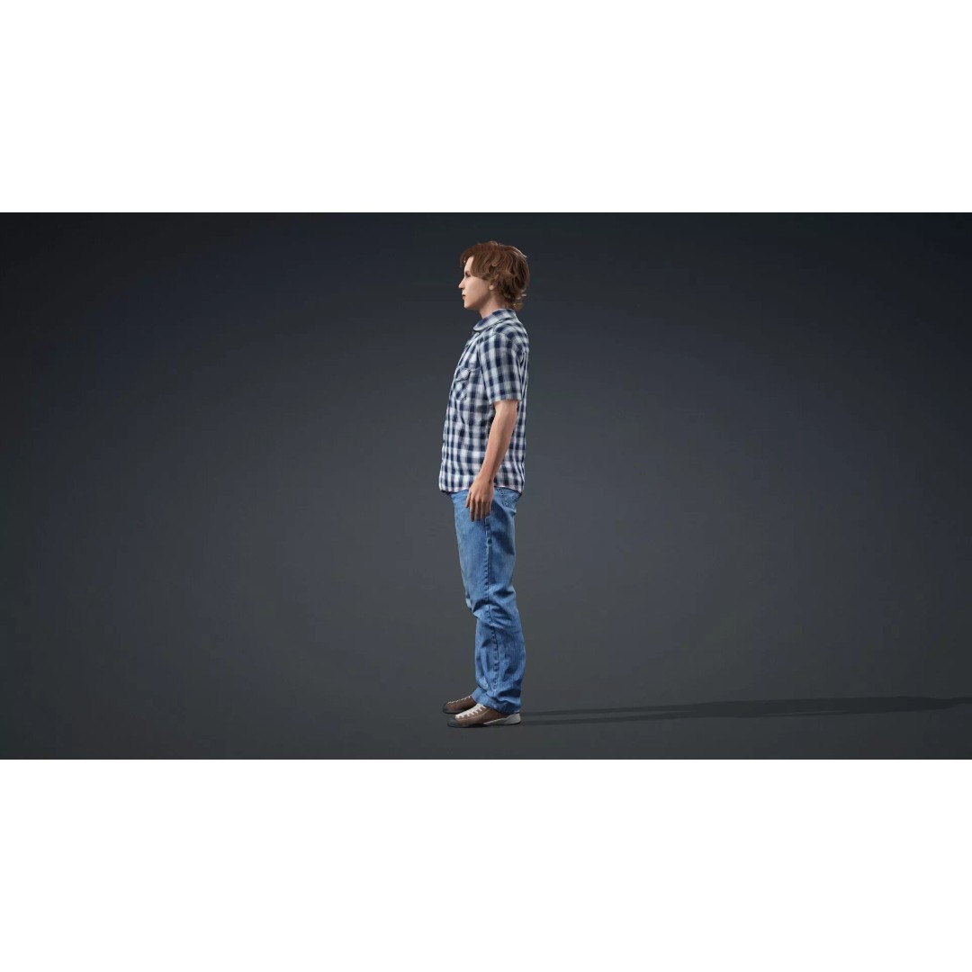 Young Boy Character 3D Model – Rigged Stylized Asset, FBX - View 5