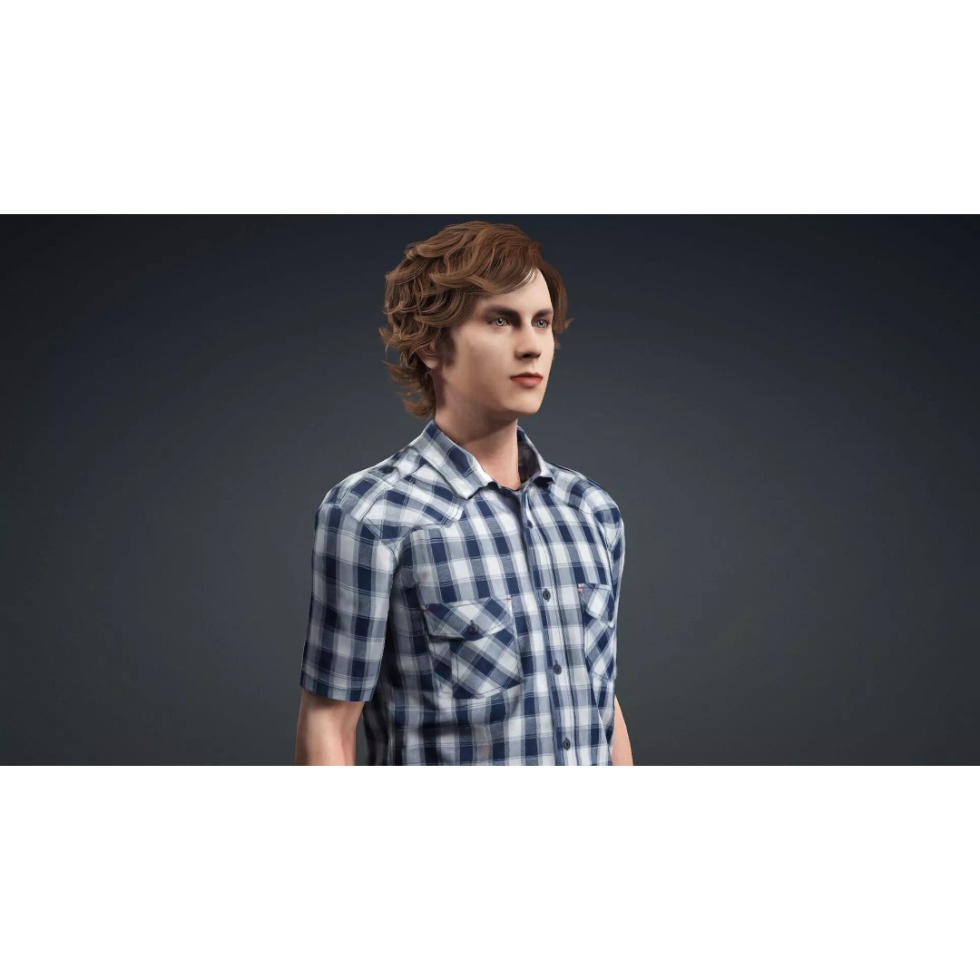 Young Boy Character 3D Model – Rigged Stylized Asset, FBX - View 9