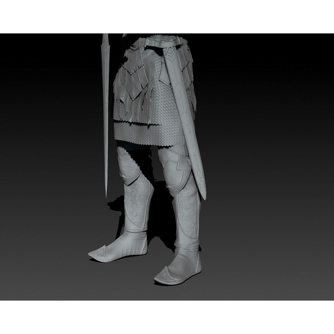 Scandinavian Warrior 3D Model – High Poly Character Asset, ZTL/OBJ - View 11