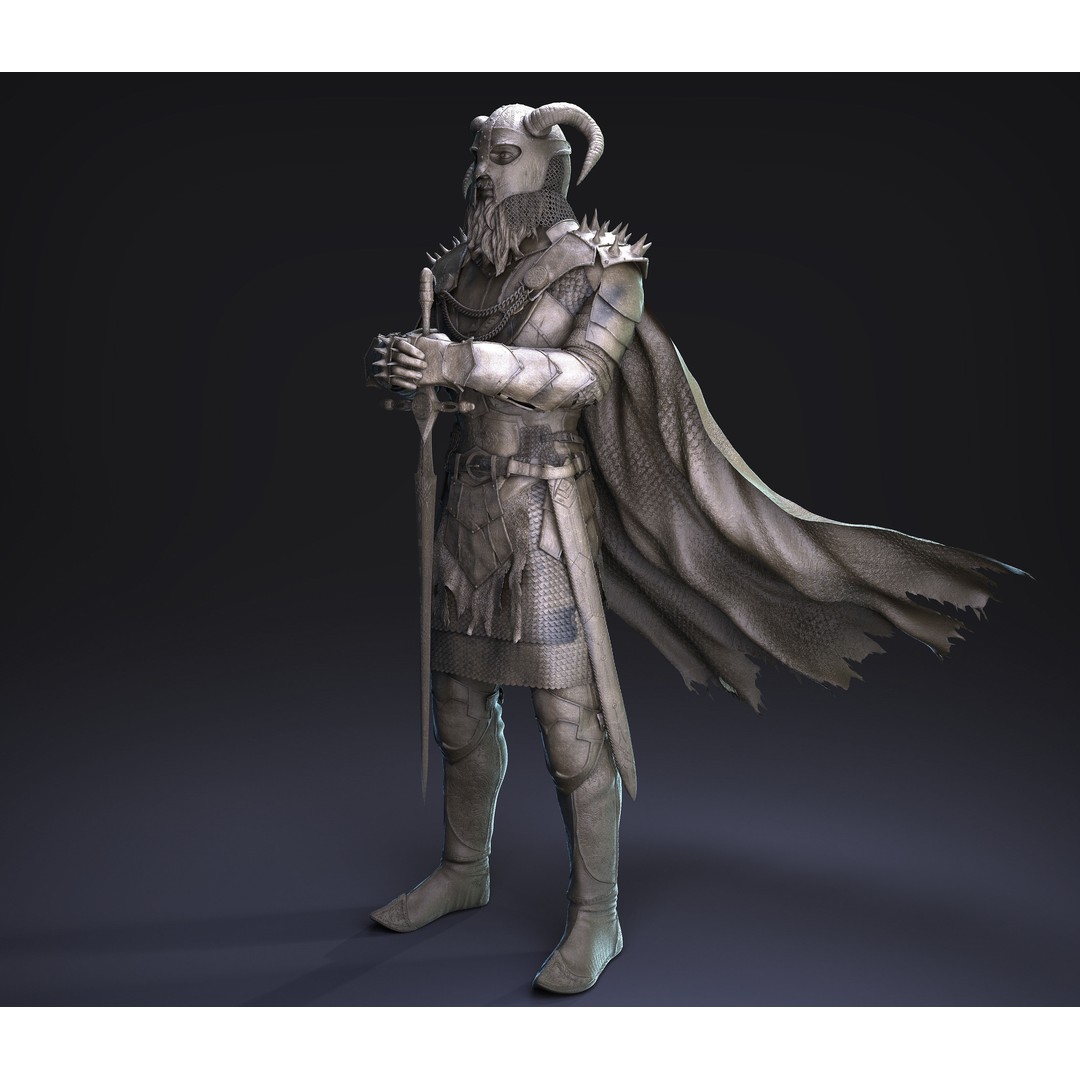 Scandinavian Warrior 3D Model – High Poly Character Asset, ZTL/OBJ - View 4