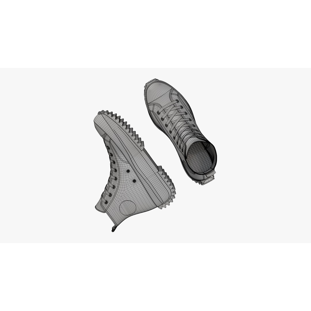 Converse Run Star Hike Platform High Top Brown 3D Model – High Poly Game Asset, FBX, OBJ - View 15