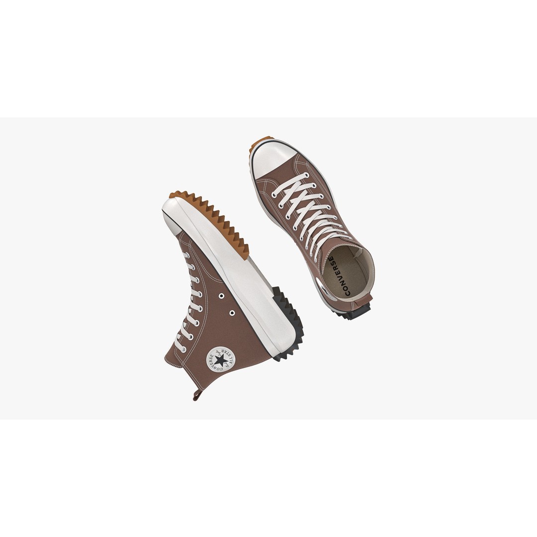 Converse Run Star Hike Platform High Top Brown 3D Model – High Poly Game Asset, FBX, OBJ - View 4