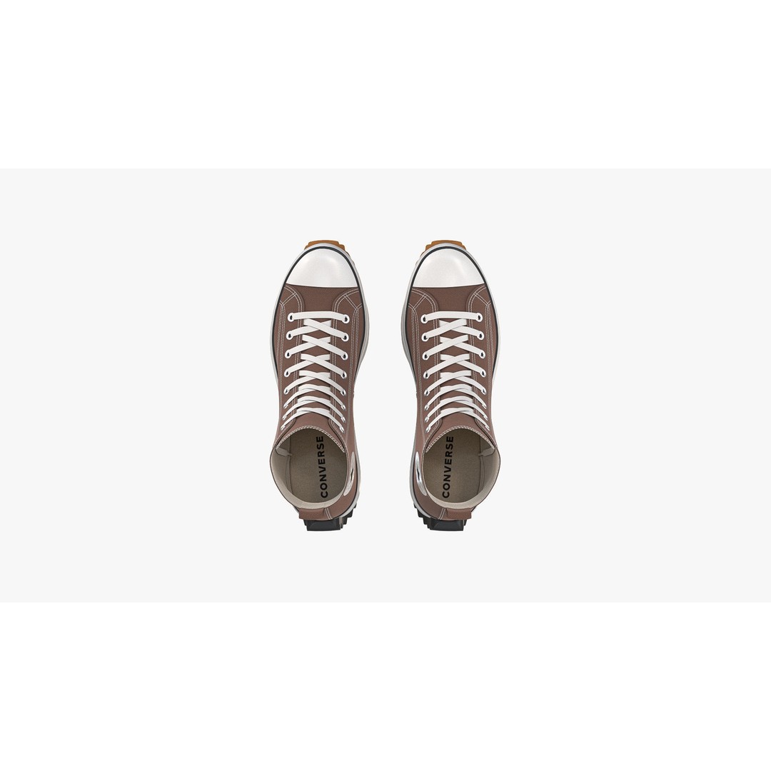 Converse Run Star Hike Platform High Top Brown 3D Model – High Poly Game Asset, FBX, OBJ - View 5