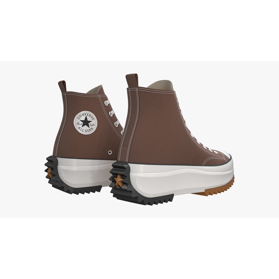 Converse Run Star Hike Platform High Top Brown 3D Model – High Poly Game Asset, FBX, OBJ - View 7