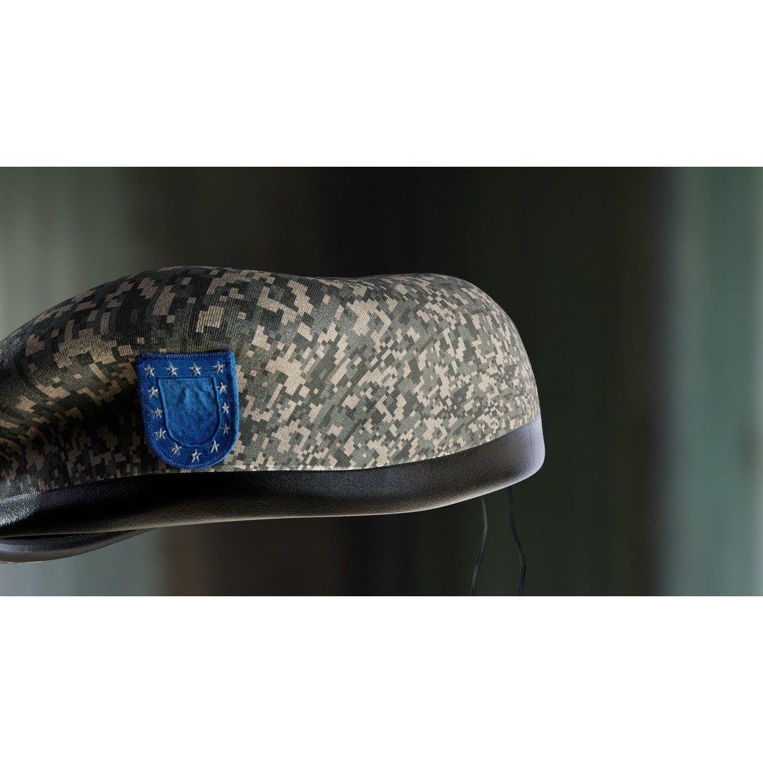 Military Hand and Beret 3D Model – Low Poly Game Asset, FBX - View 36
