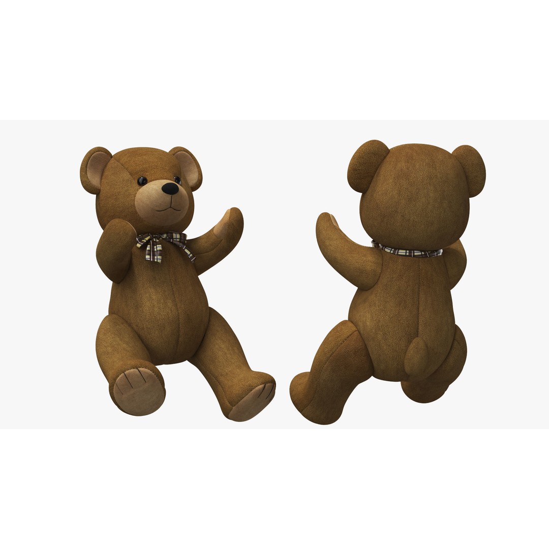 Toddler with Stuffed Teddy Bear 3D Model – Realistic Character with PBR Textures - View 13