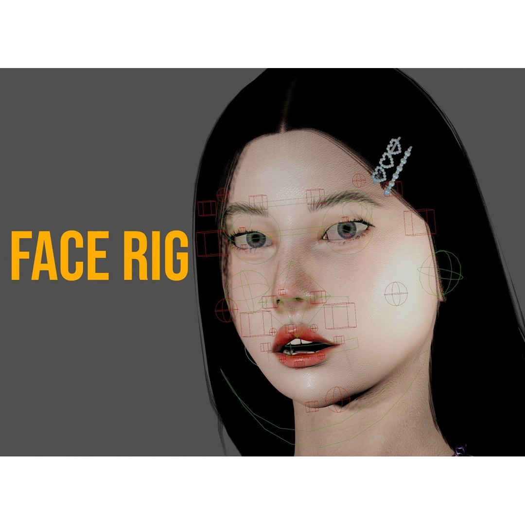 Realistic Girl 3D Model – Low Poly Game Ready Character, FBX, Blender - View 7