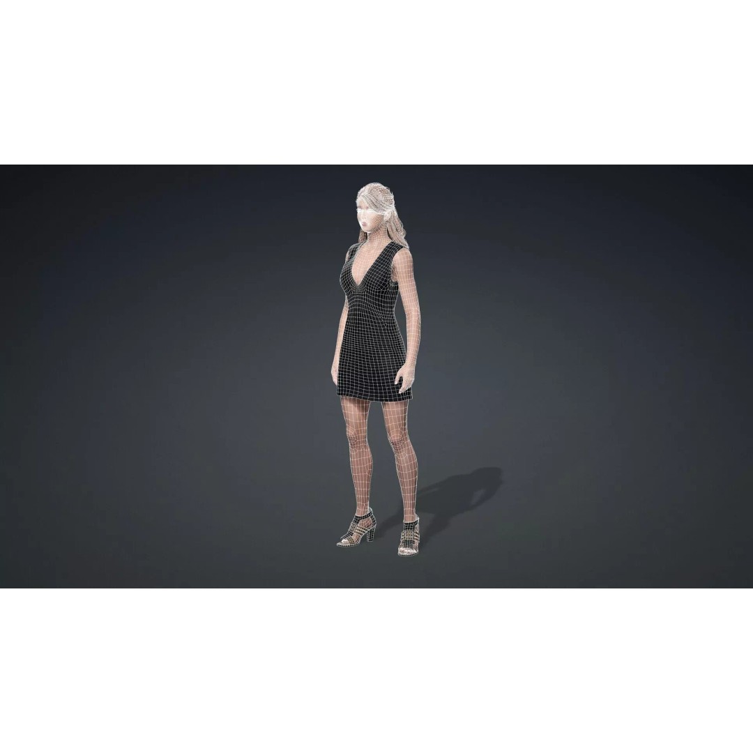 Beautiful Girl 3D Model – Rigged Female Character for Animation