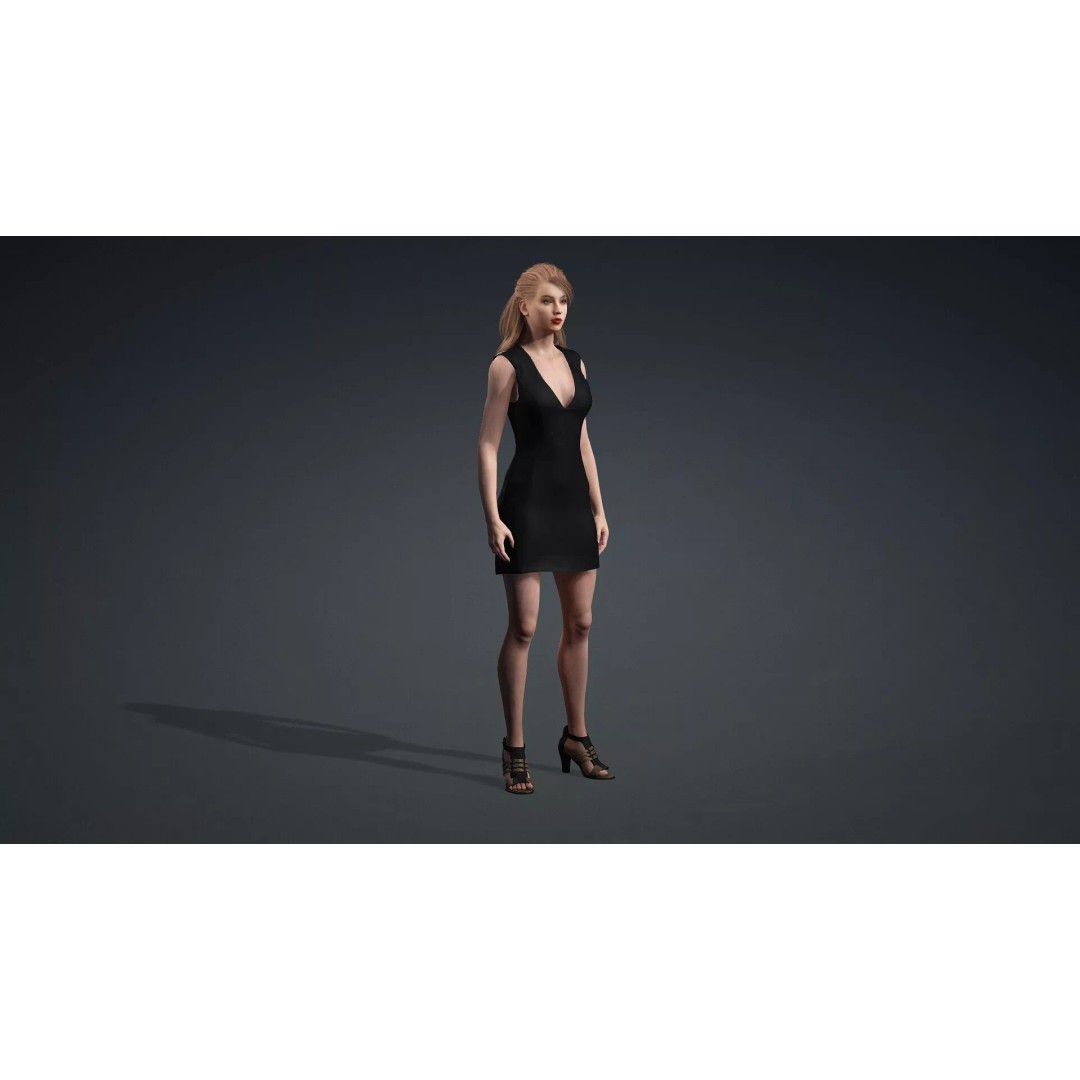 Beautiful Girl 3D Model – Rigged Female Character for Animation - View 11
