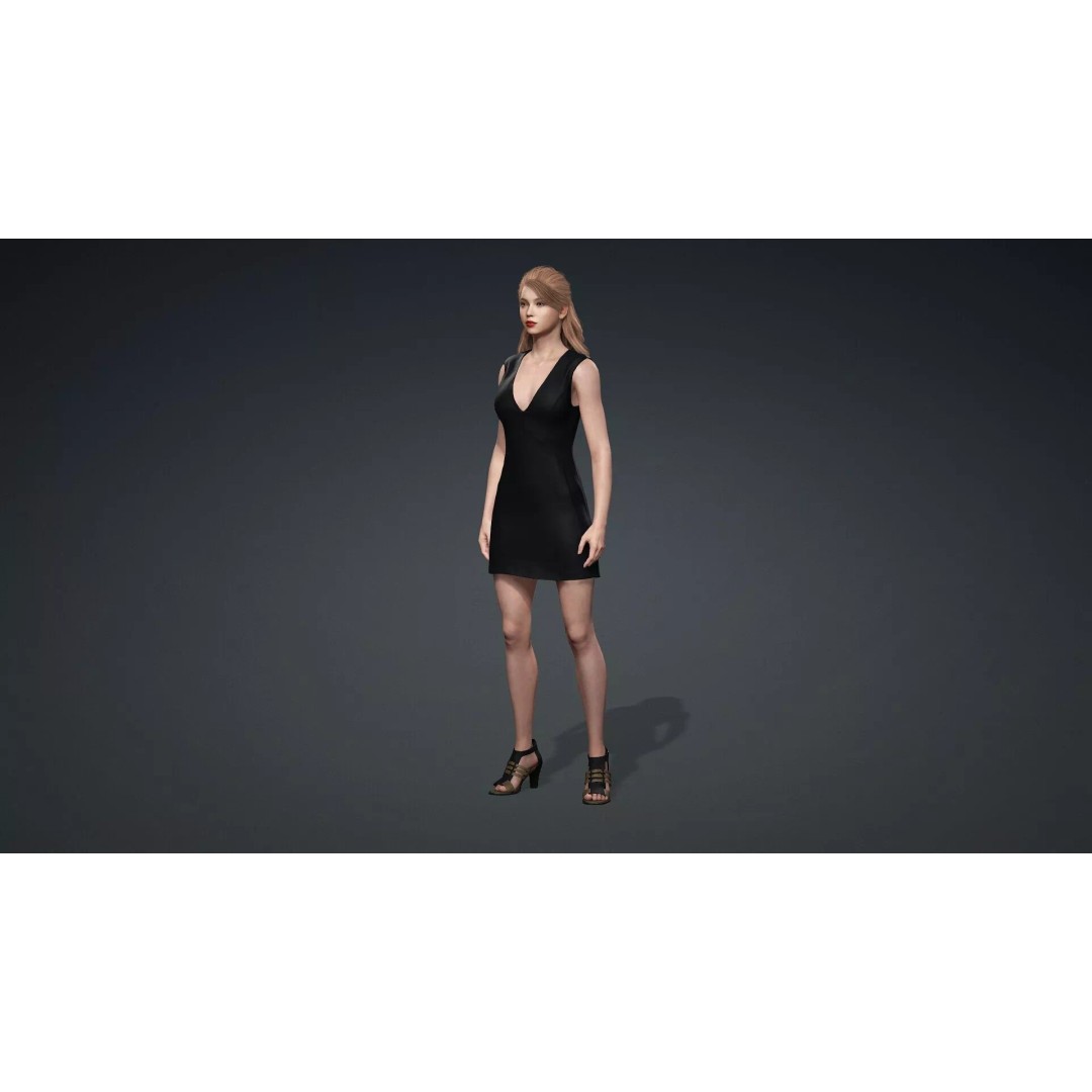 Beautiful Girl 3D Model – Rigged Female Character for Animation - View 12