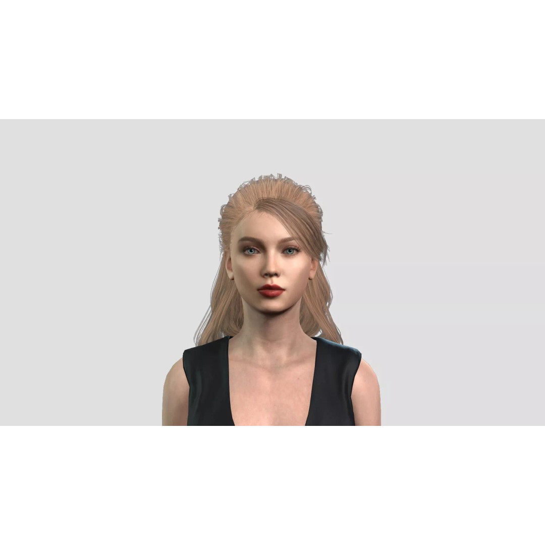 Beautiful Girl 3D Model – Rigged Female Character for Animation - View 2