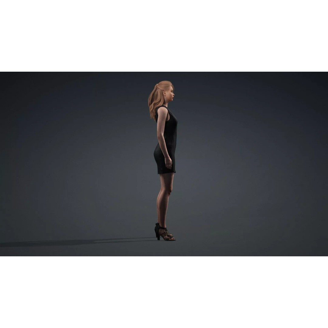 Beautiful Girl 3D Model – Rigged Female Character for Animation - View 4