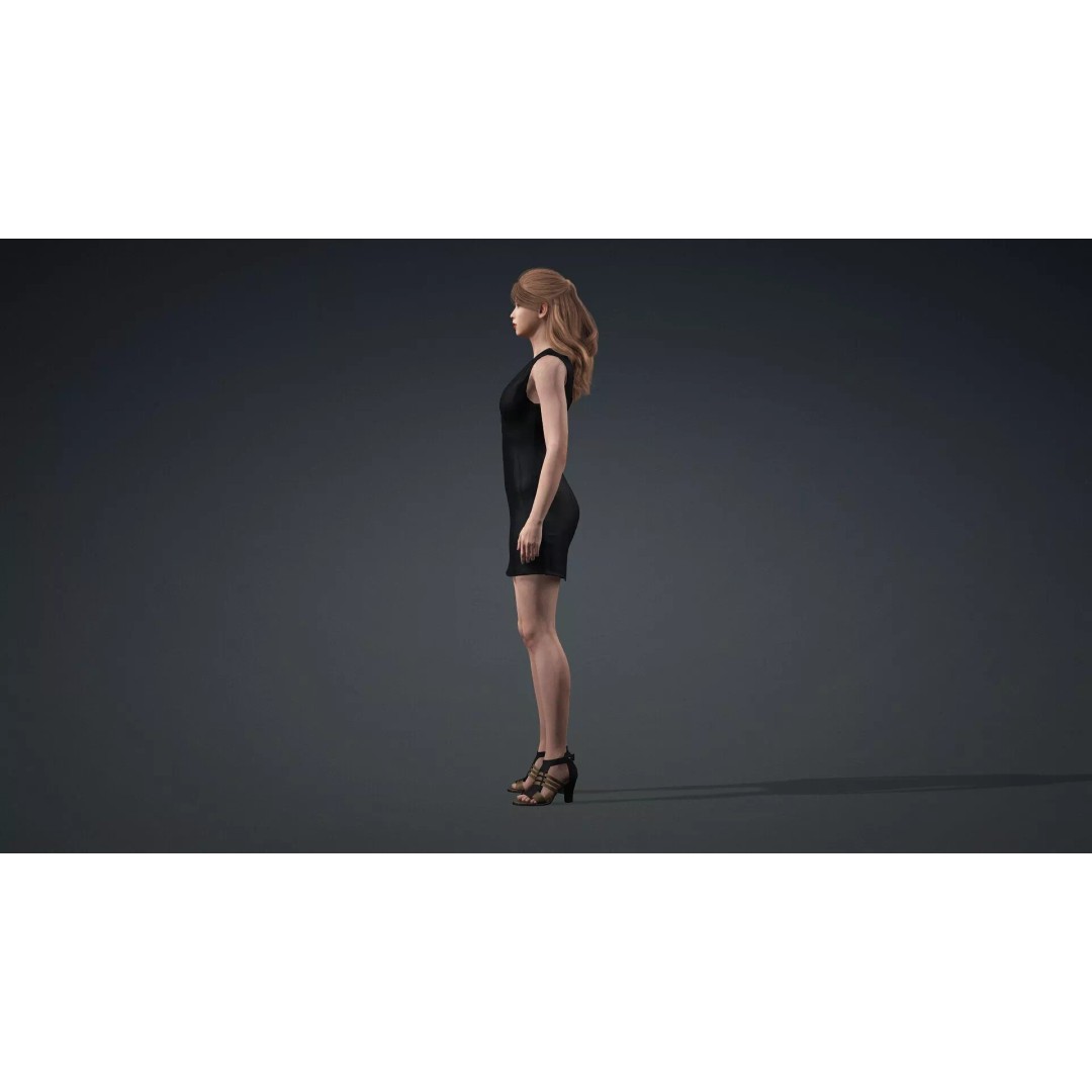 Beautiful Girl 3D Model – Rigged Female Character for Animation - View 5