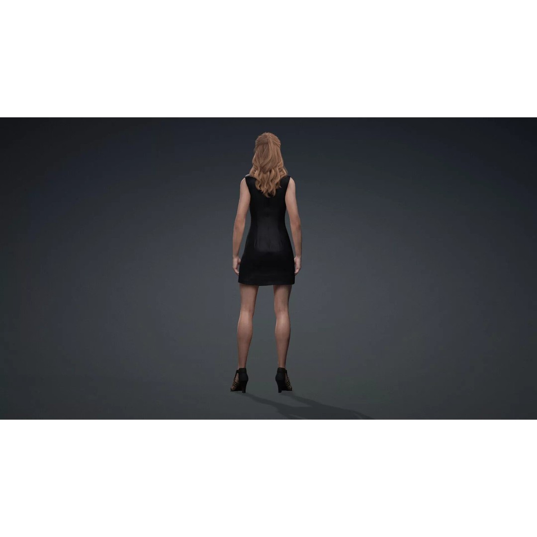 Beautiful Girl 3D Model – Rigged Female Character for Animation - View 6