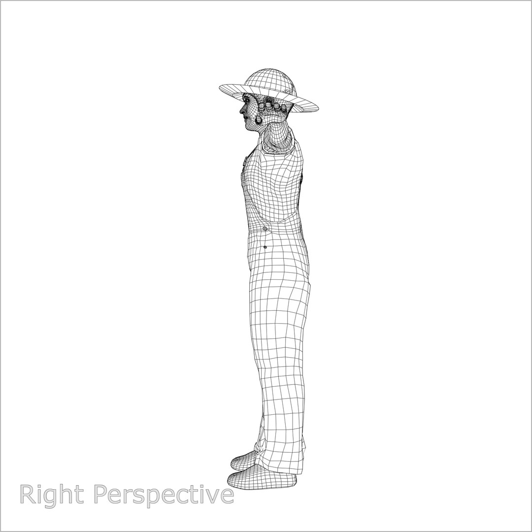 Caucasian Farmer Character 3D Model – Realistic Rigged Asset for Animation - View 11