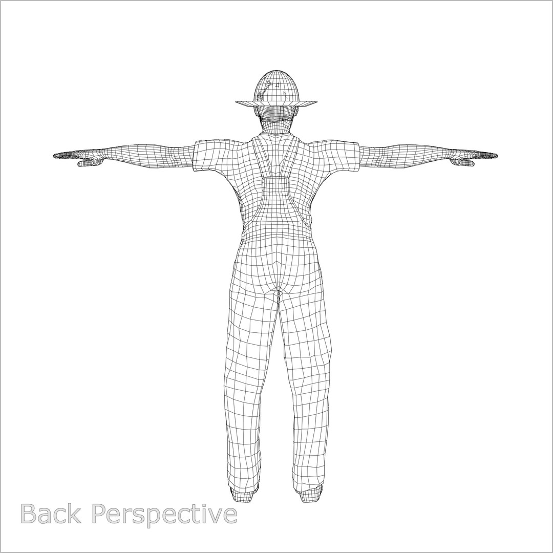 Caucasian Farmer Character 3D Model – Realistic Rigged Asset for Animation - View 9