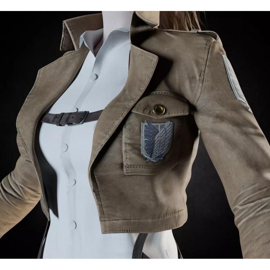 Female 3D Model – Attack on Titan Rigged Character, PBR 8K - View 13
