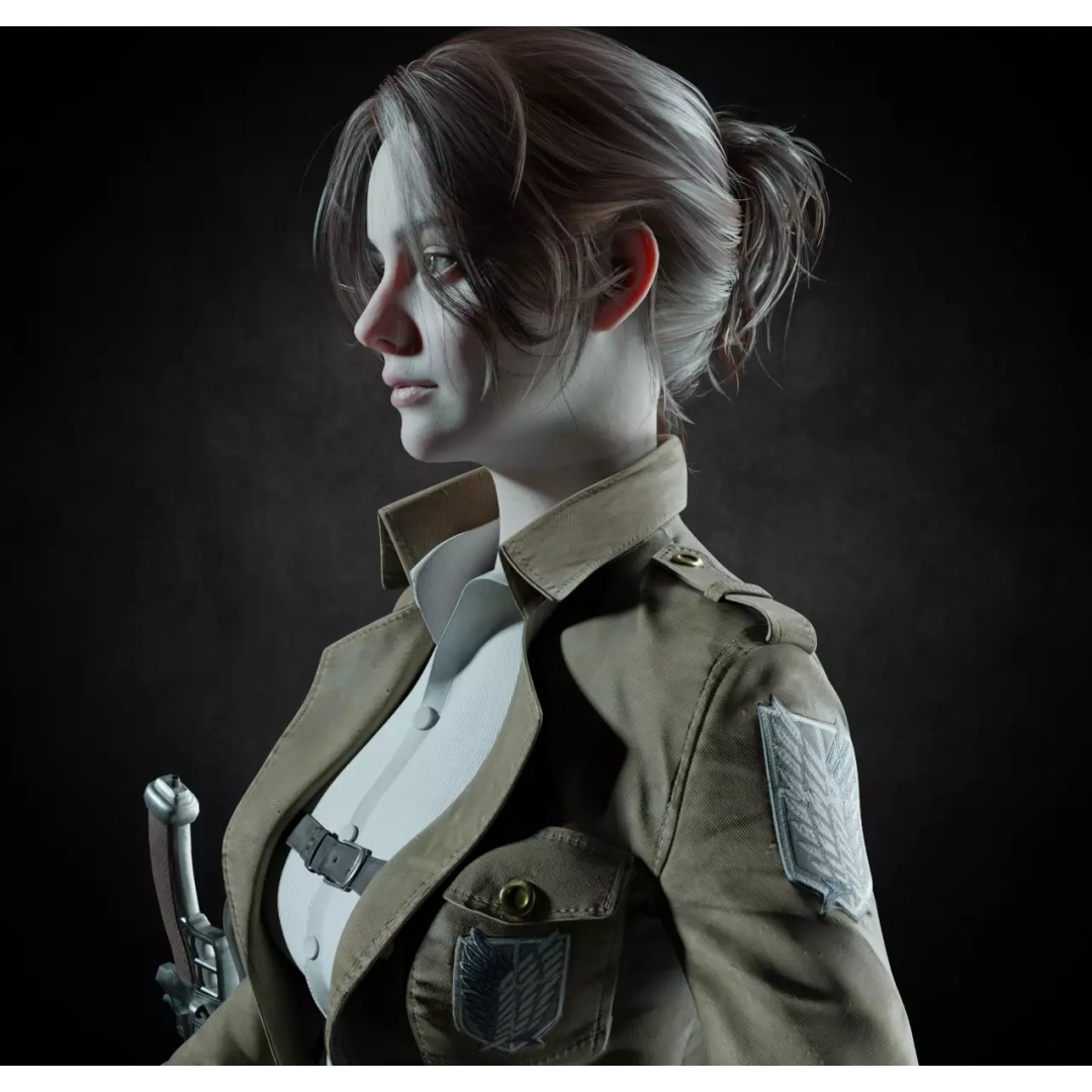 Female 3D Model – Attack on Titan Rigged Character, PBR 8K - View 15