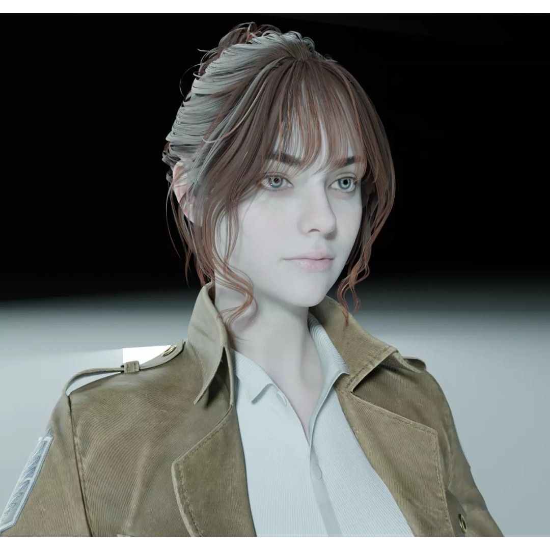 Female 3D Model – Attack on Titan Rigged Character, PBR 8K - View 16
