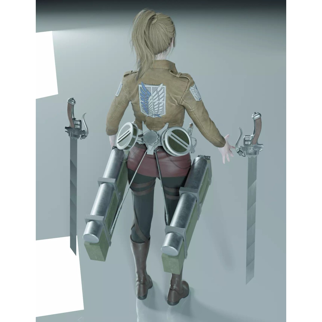 Female 3D Model – Attack on Titan Rigged Character, PBR 8K - View 20