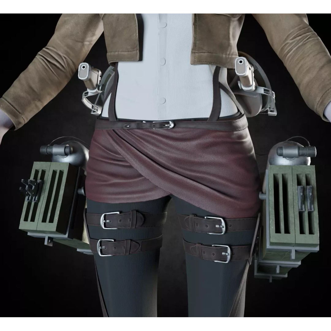 Female 3D Model – Attack on Titan Rigged Character, PBR 8K - View 26