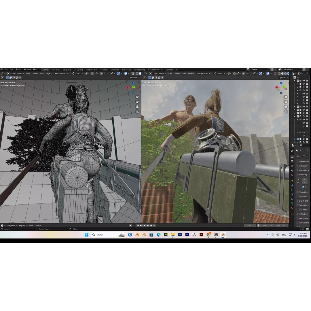 Female 3D Model – Attack on Titan Rigged Character, PBR 8K - View 39