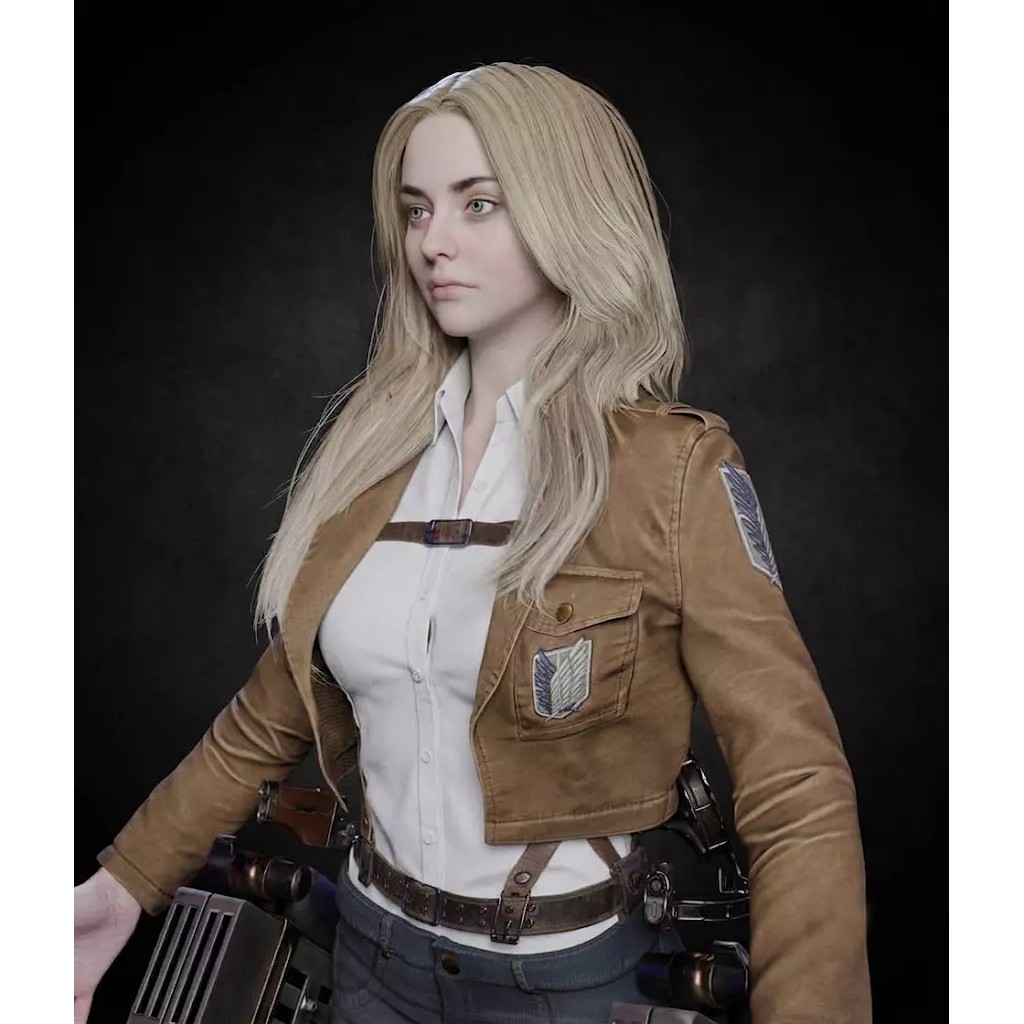 Female 3D Model – Attack on Titan Rigged Character, PBR 8K - View 4