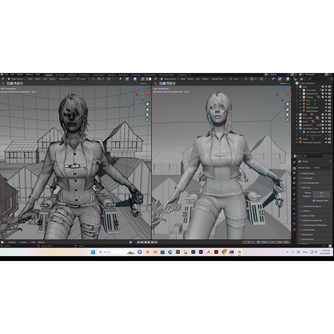 Female 3D Model – Attack on Titan Rigged Character, PBR 8K - View 40