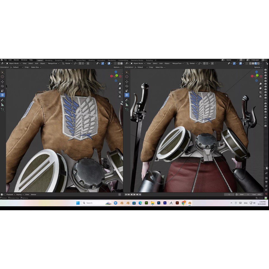 Female 3D Model – Attack on Titan Rigged Character, PBR 8K - View 49