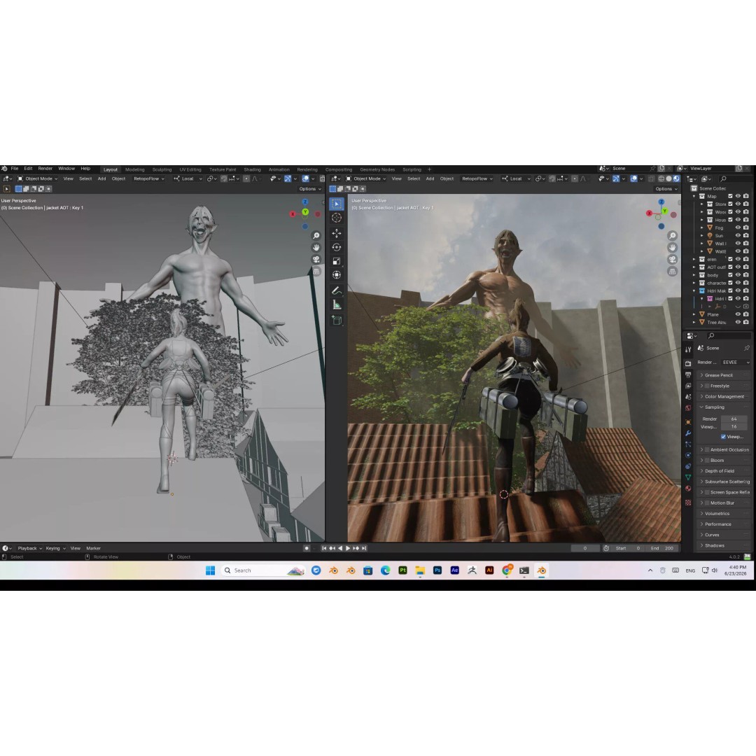 Female 3D Model – Attack on Titan Rigged Character, PBR 8K - View 7