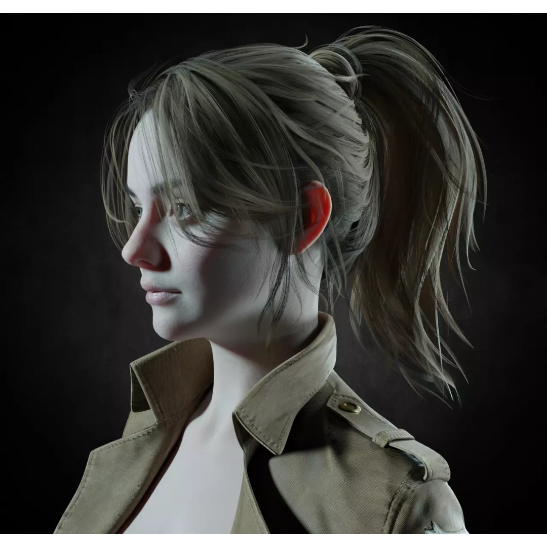Female 3D Model – Attack on Titan Rigged Character, PBR 8K - View 9