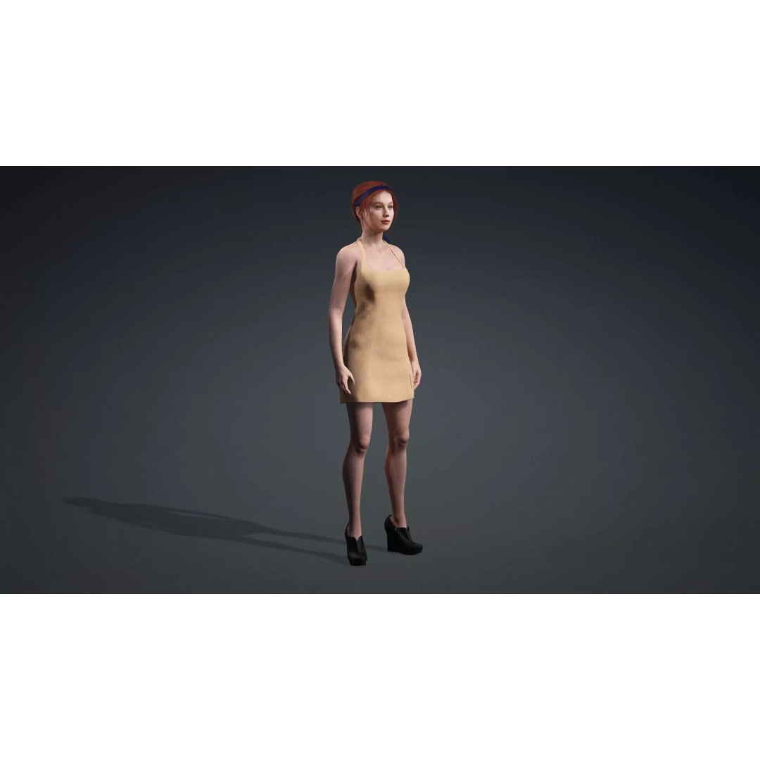 Stylized Girl Character 3D Model – Rigged PBR Asset for Animation - View 11