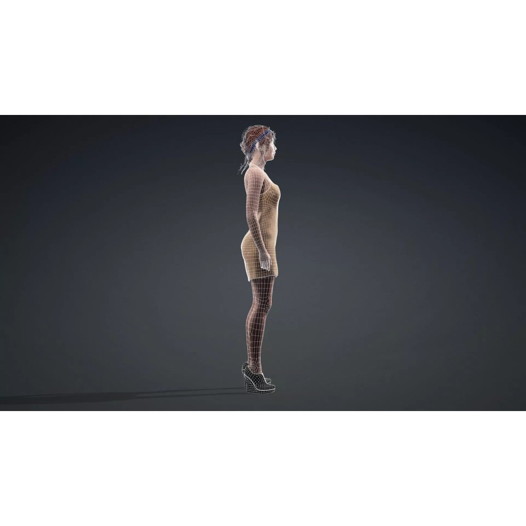 Stylized Girl Character 3D Model – Rigged PBR Asset for Animation - View 14